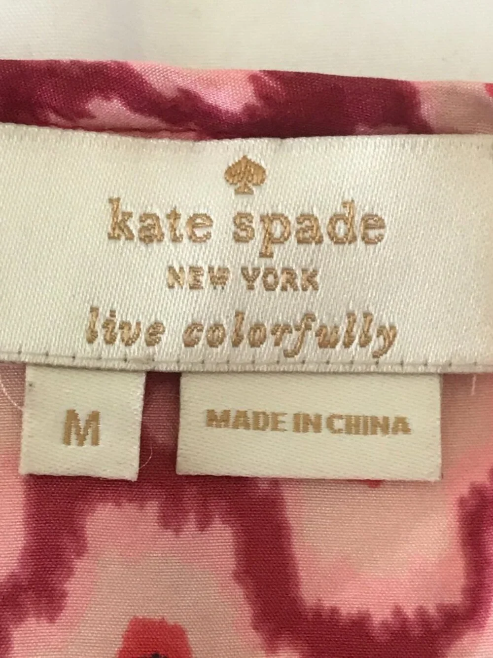 Kate Spade Live Colorfully 100% Silk Top Women M Red Floral Flutter Sleeve Boho